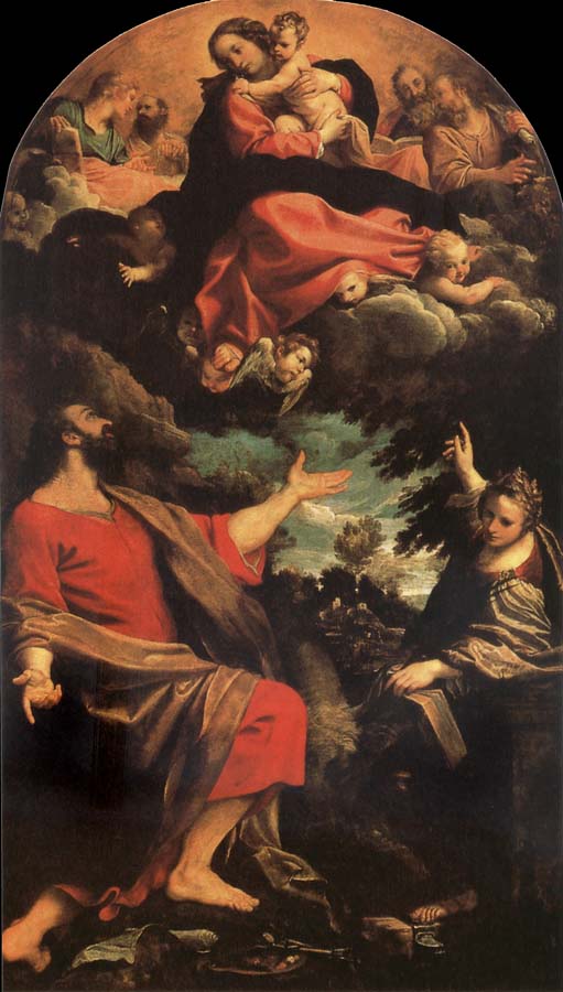 The Madonna of the snow with the Holy Lucia and Maria Mary magdalene